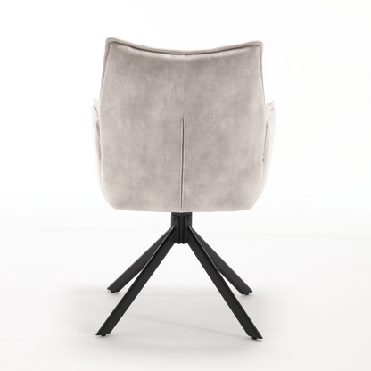 Eetkamerstoel Dani Velvet | Champagne | Met armleuning