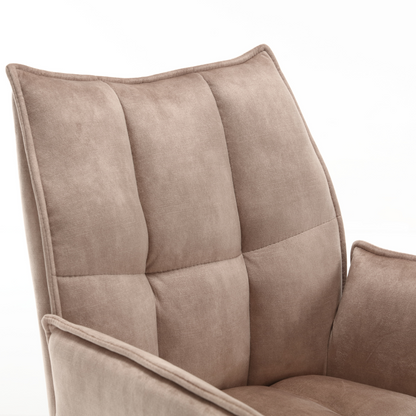 Dining chair Dani Velvet | Beige | With armrest