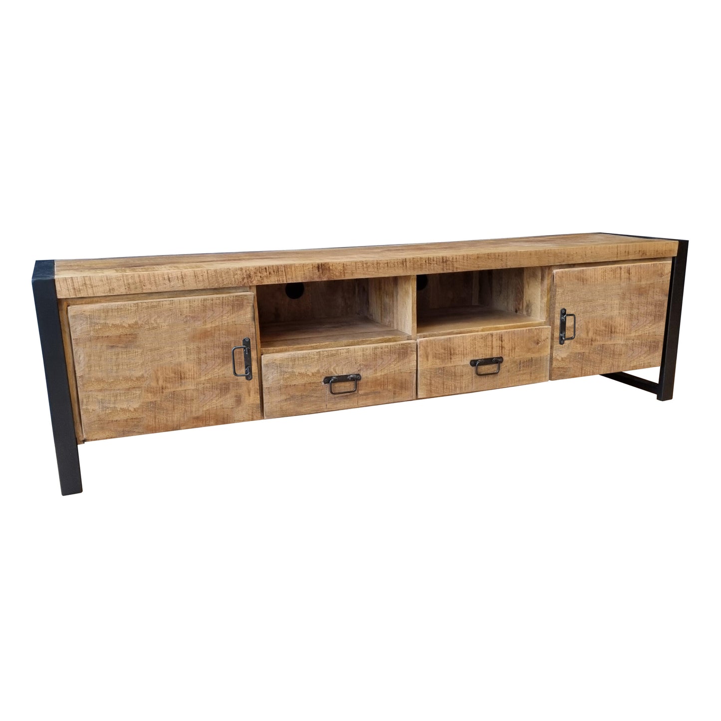 Meuble TV Boaz avec portes et tiroirs | 200 cm