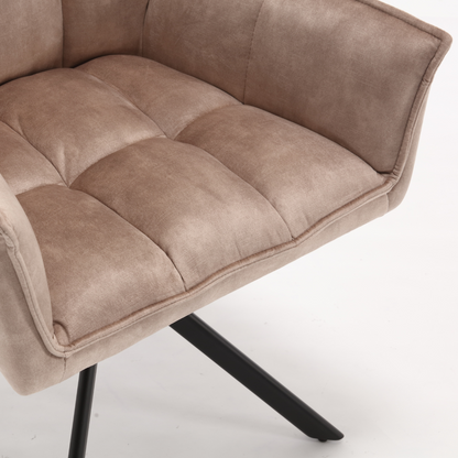 Dining chair Dani Velvet | Beige | With armrest