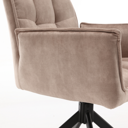 Dining chair Dani Velvet | Beige | With armrest