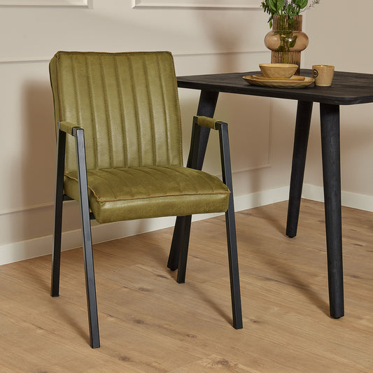 Dining chair Tivoli with armrest | Bull Moss Green