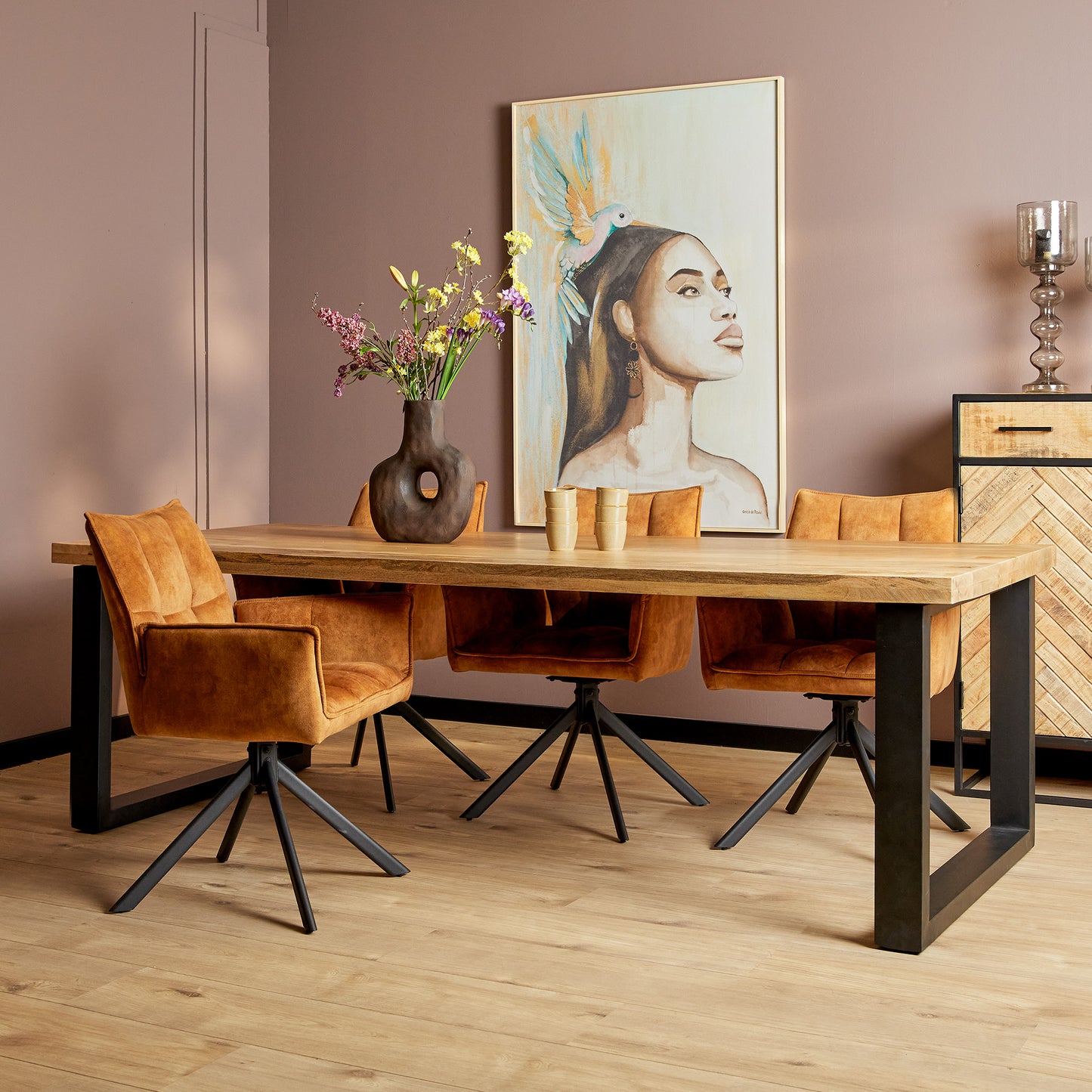 Eettafel Denver | Rechthoekige U-poot | 240 cm