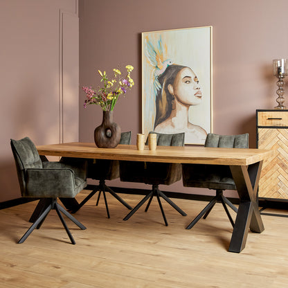 Eettafel Denver | Rechthoek X-poot | 240 cm