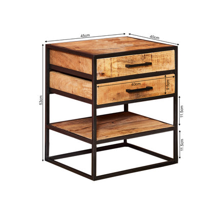 Bijzettafel/nachtkastje Denver | Mangohout en metaal