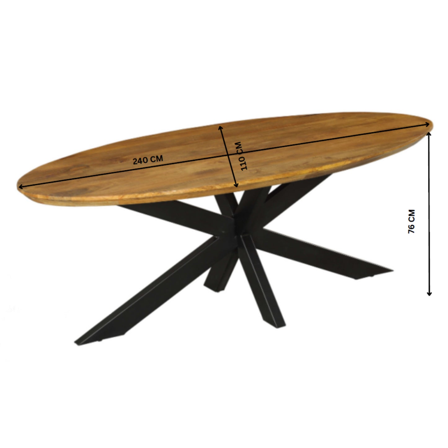 Eettafel Brandy | Ovaal | 240 cm