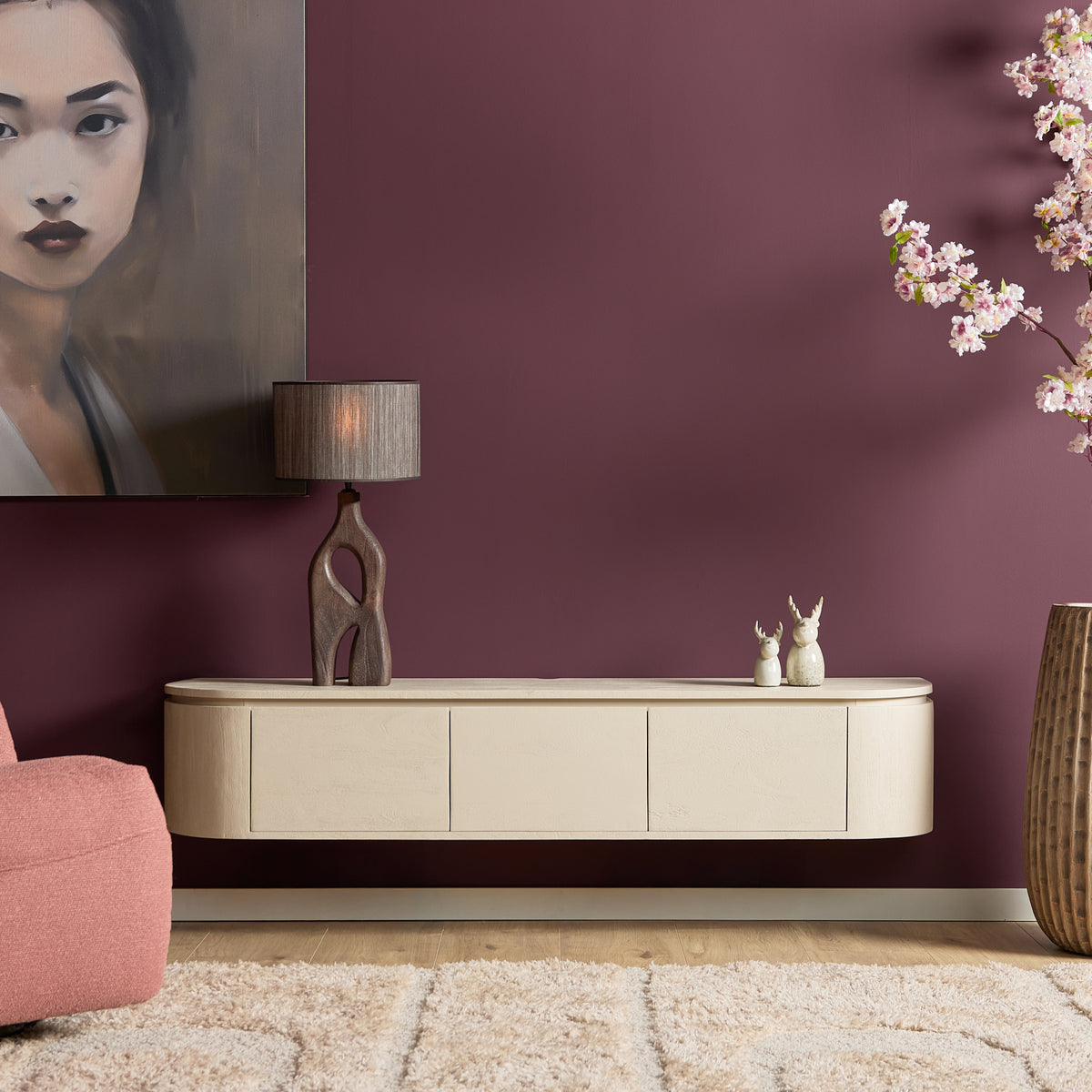 Zwevend tv-meubel Ambiance Naturel | 120 cm