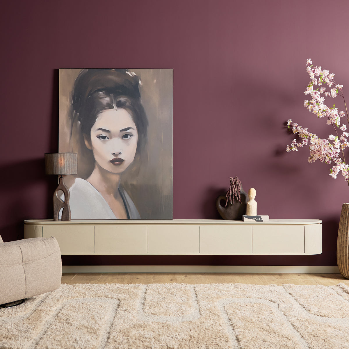 Zwevend tv-meubel Ambiance Naturel | 120 cm