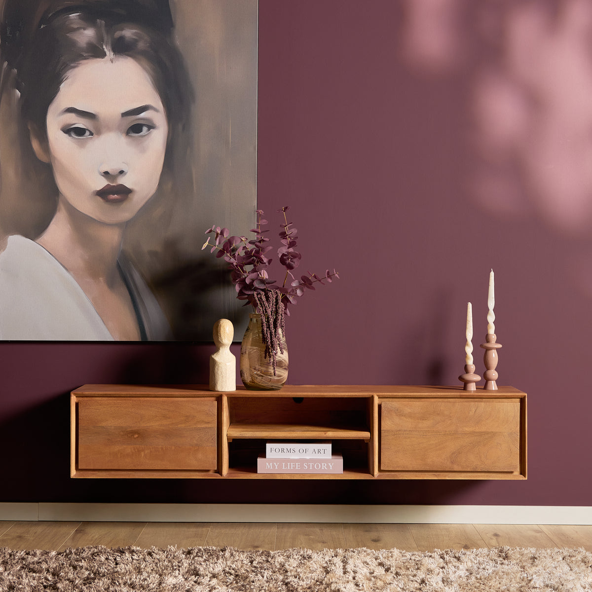 Zwevend tv-meubel Ambiance Naturel | 120 cm