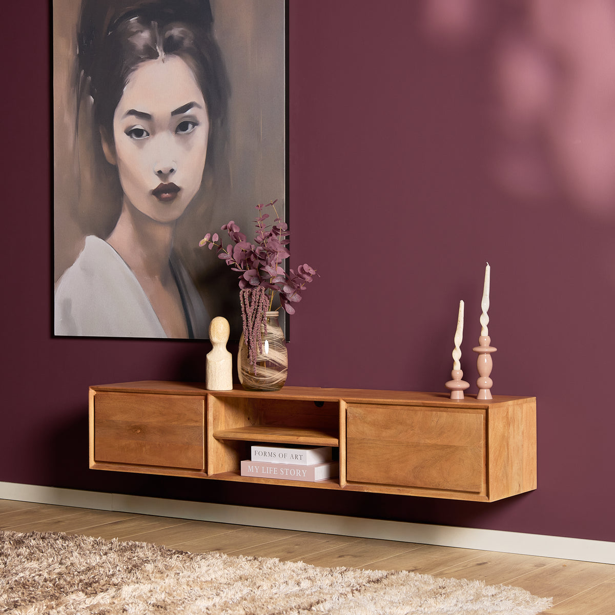 Zwevend tv-meubel Ambiance Naturel | 120 cm