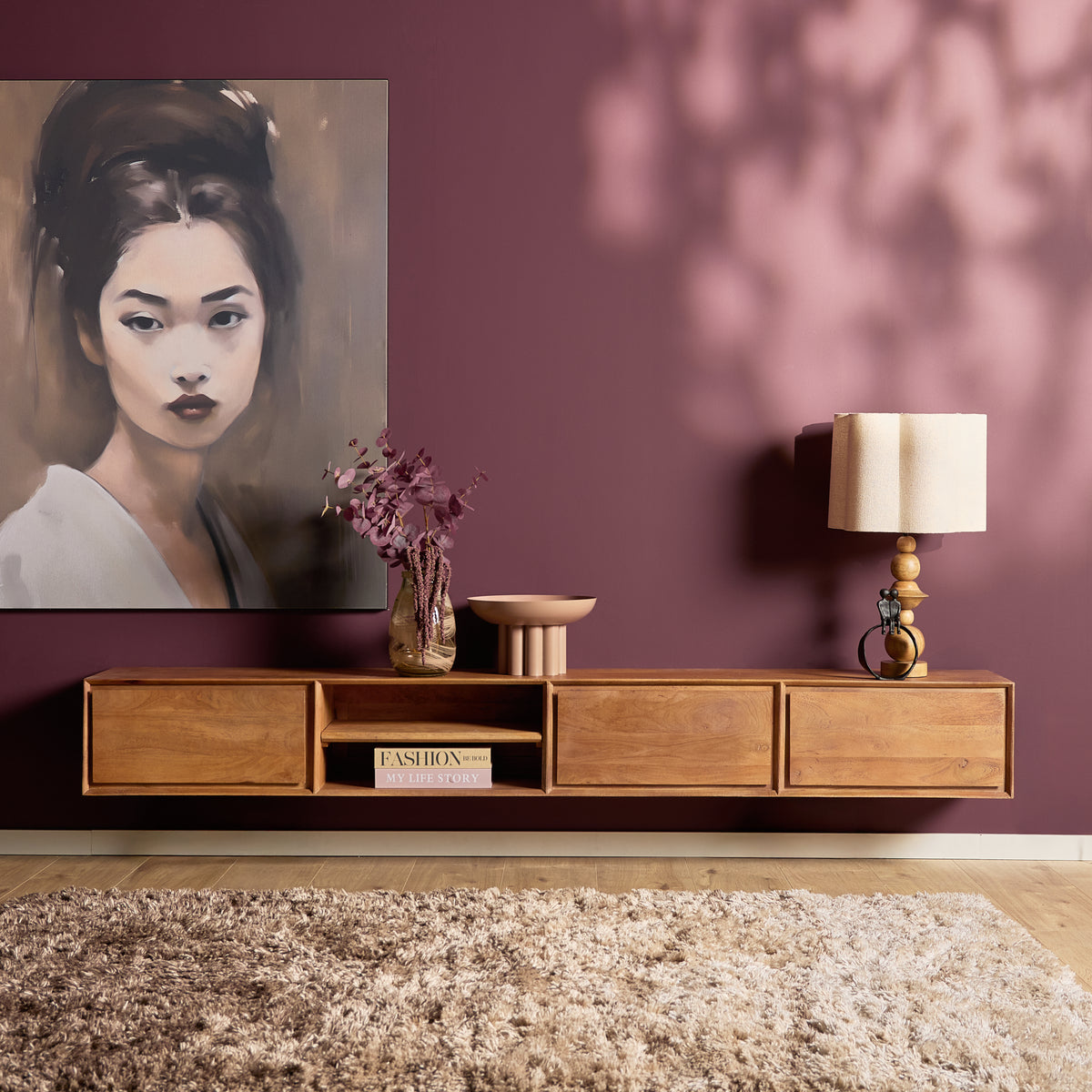 Zwevend tv-meubel Ambiance Naturel | 120 cm