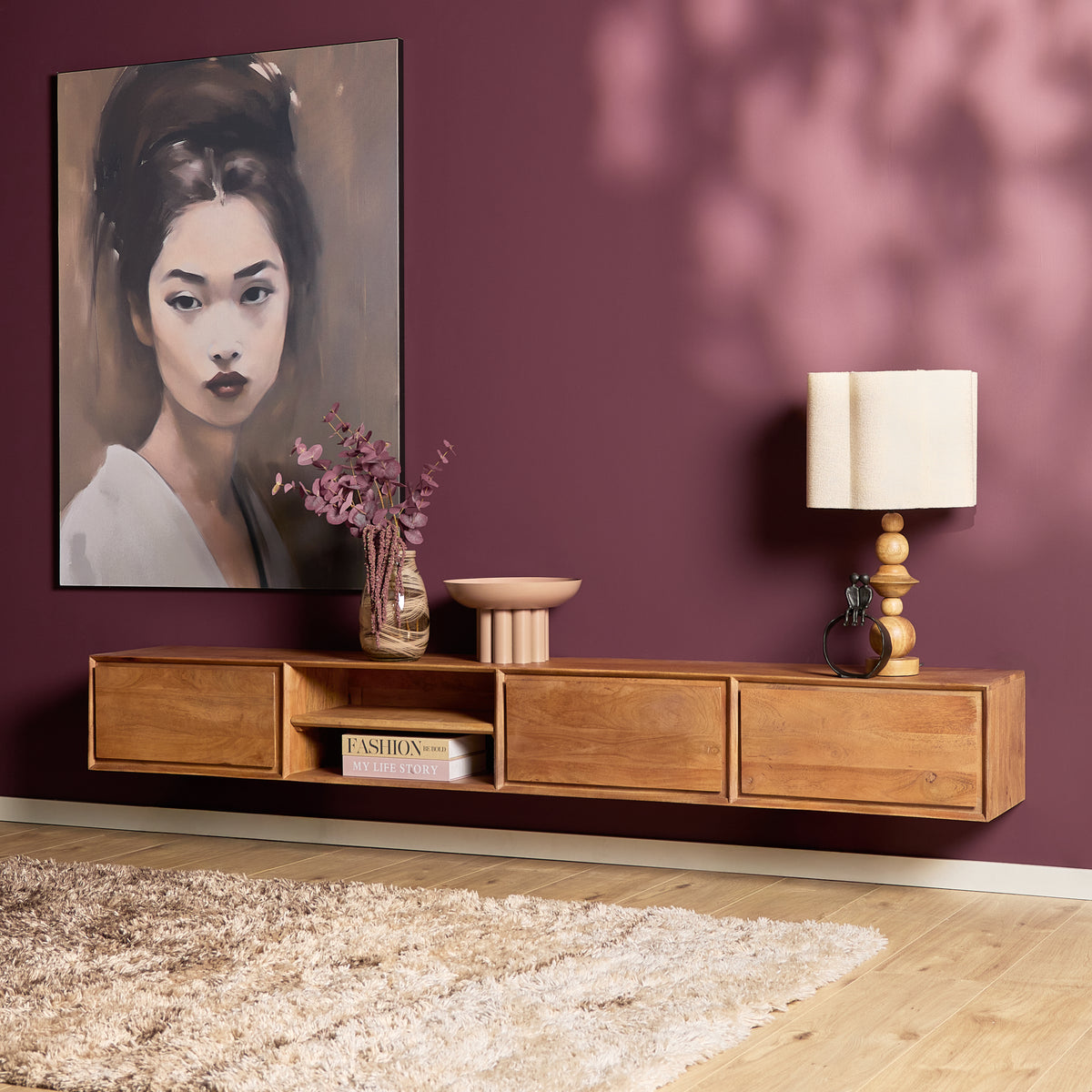 Zwevend tv-meubel Ambiance Naturel | 120 cm