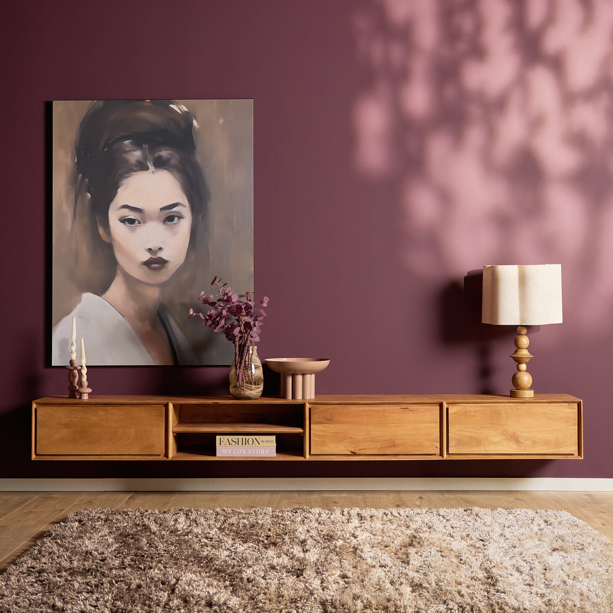 Zwevend tv-meubel Ambiance Naturel | 120 cm