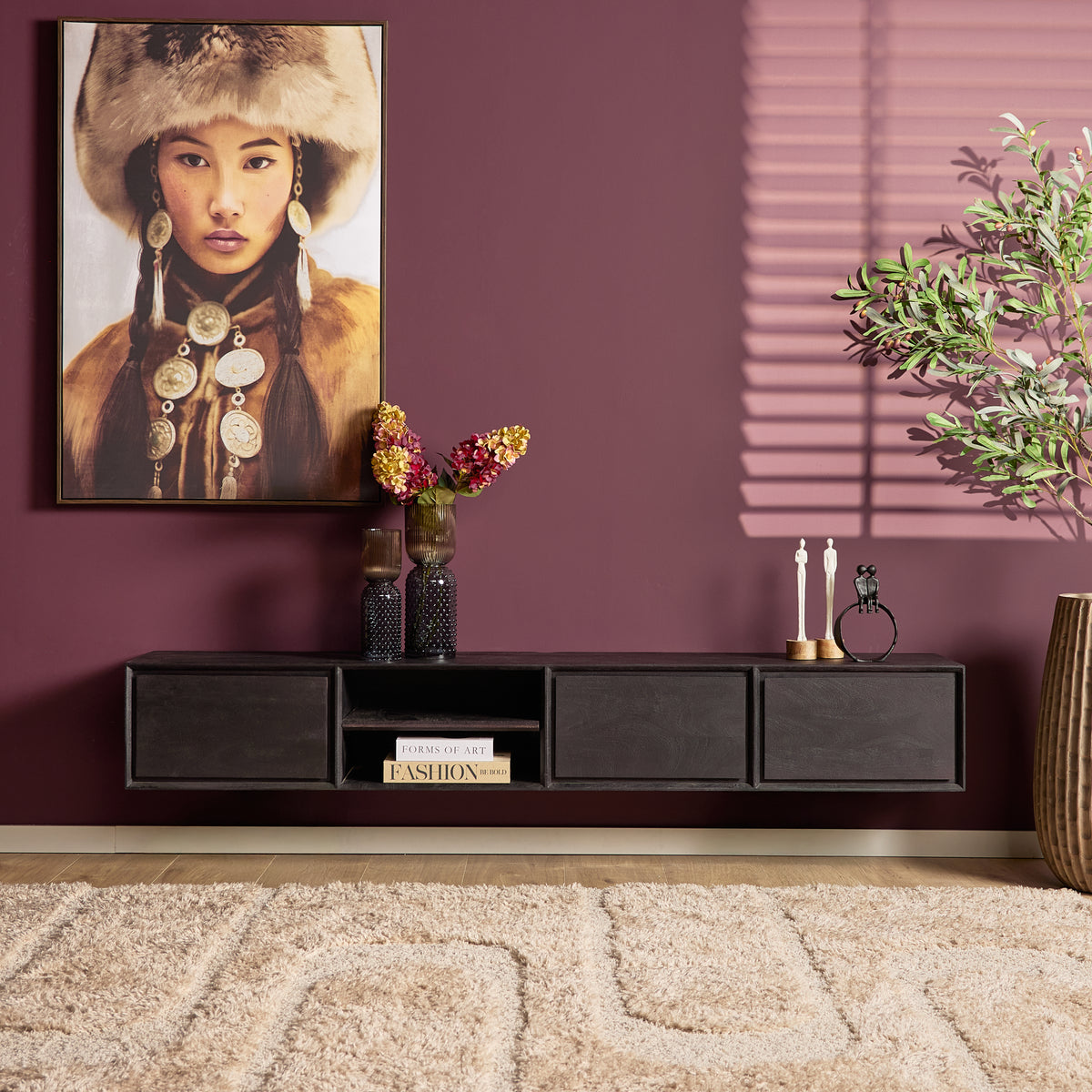 Zwevend tv-meubel Ambiance Naturel | 120 cm