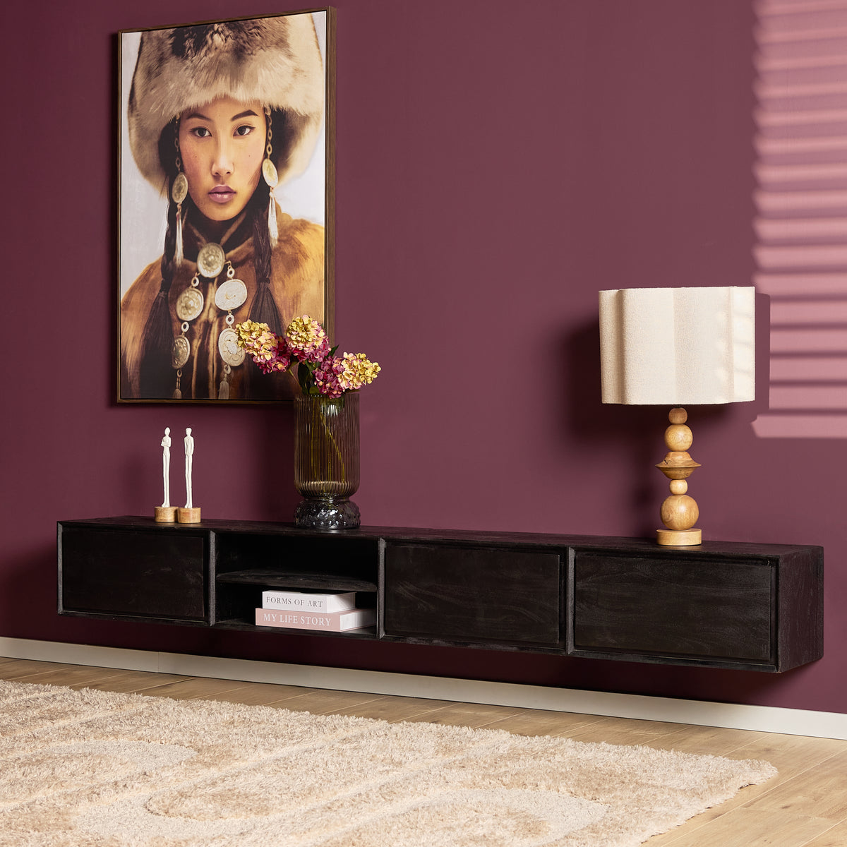 Zwevend tv-meubel Ambiance Naturel | 120 cm
