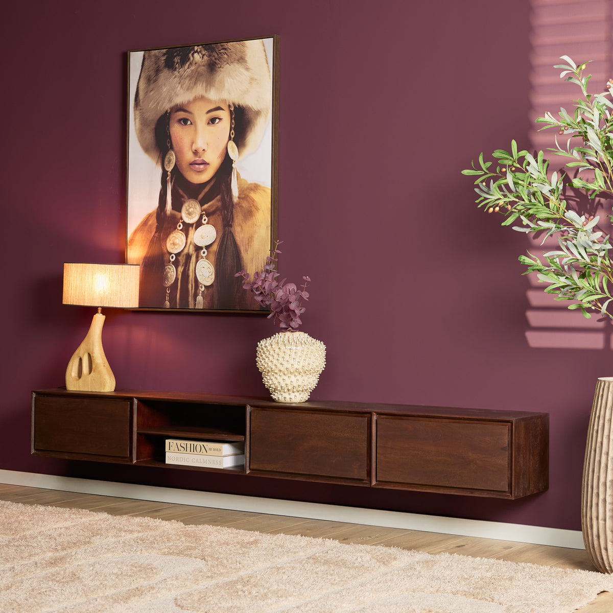 Zwevend tv-meubel Ambiance Naturel | 120 cm