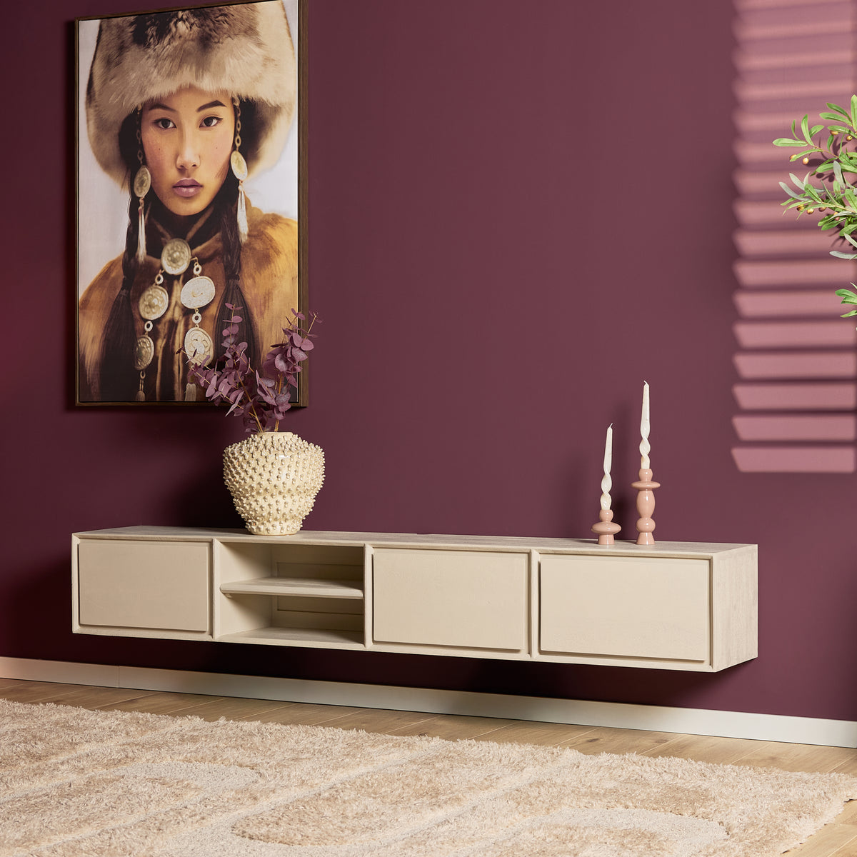 Zwevend tv-meubel Ambiance Naturel | 120 cm