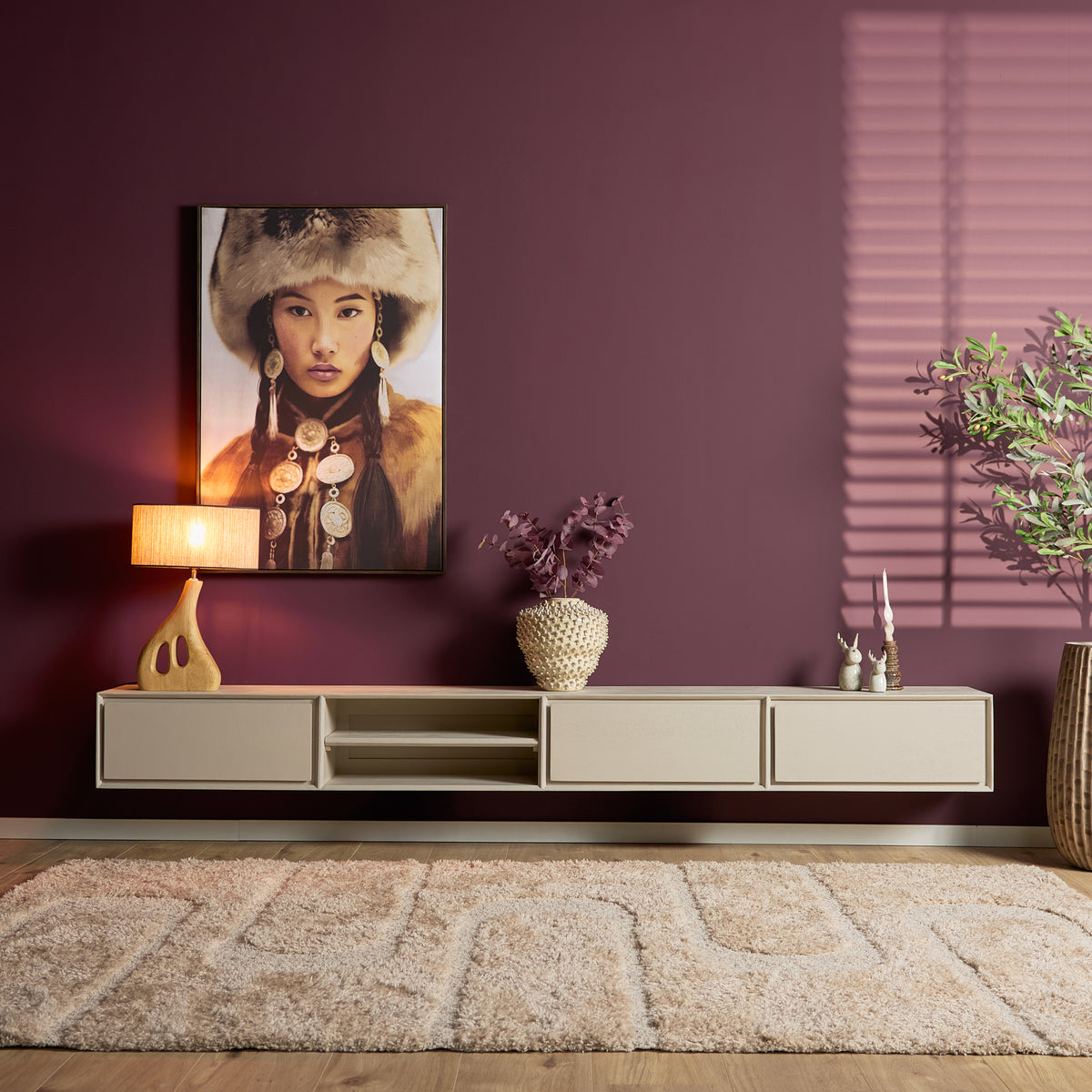 Zwevend tv-meubel Ambiance Naturel | 120 cm