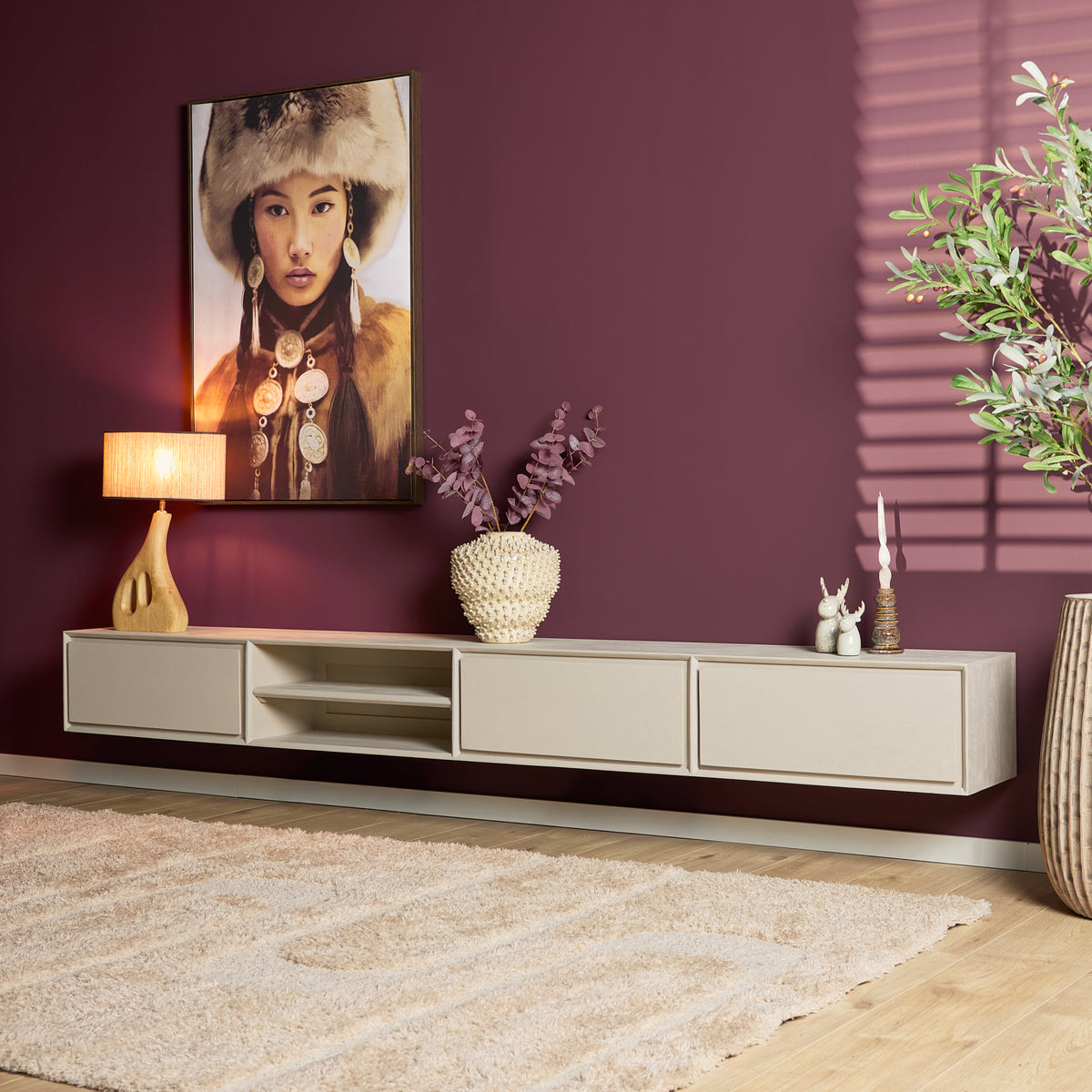 Zwevend tv-meubel Ambiance Naturel | 120 cm