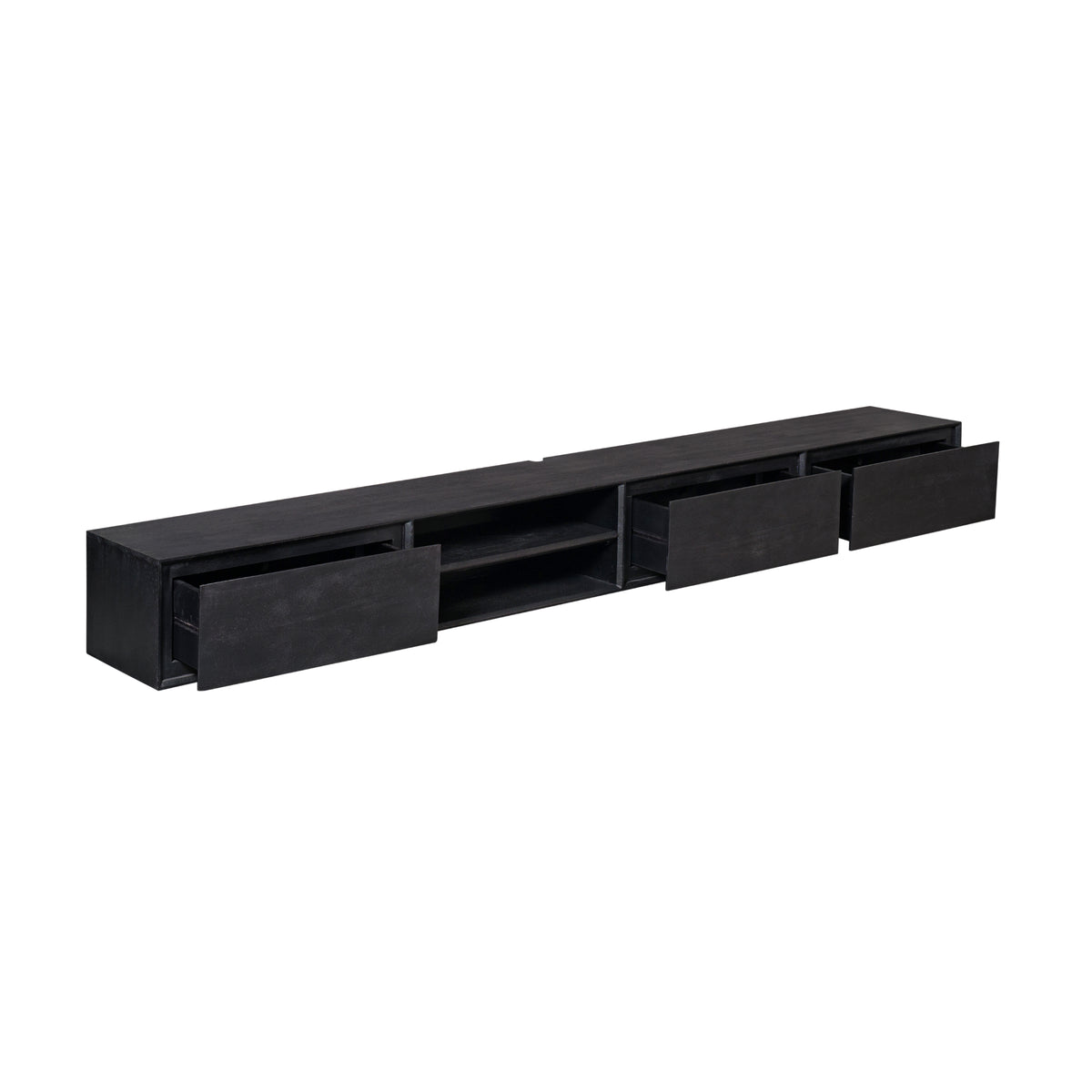 Zwevend tv-meubel Ambiance Zwart | 240 cm