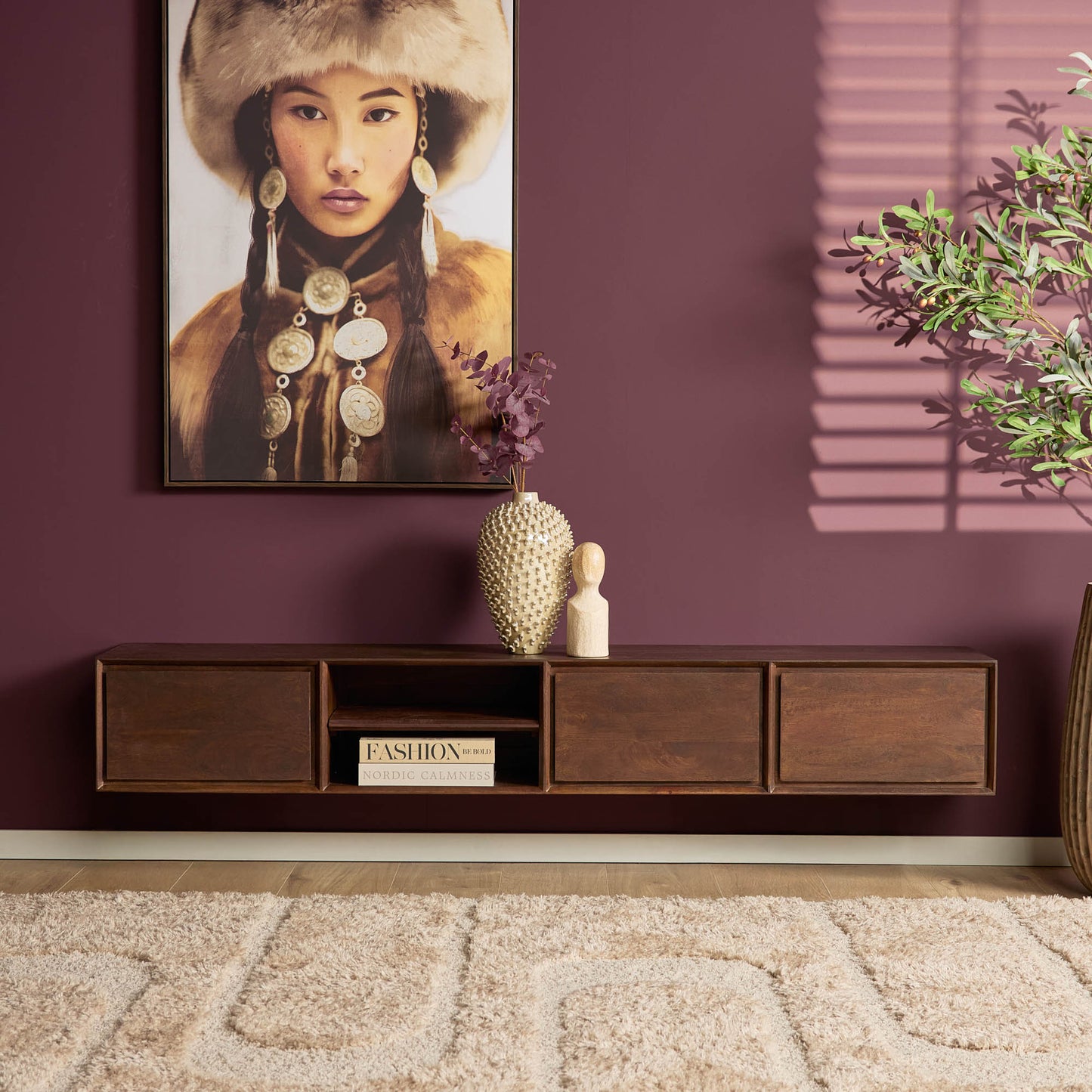 Zwevend tv-meubel Ambiance Brown | 200 cm