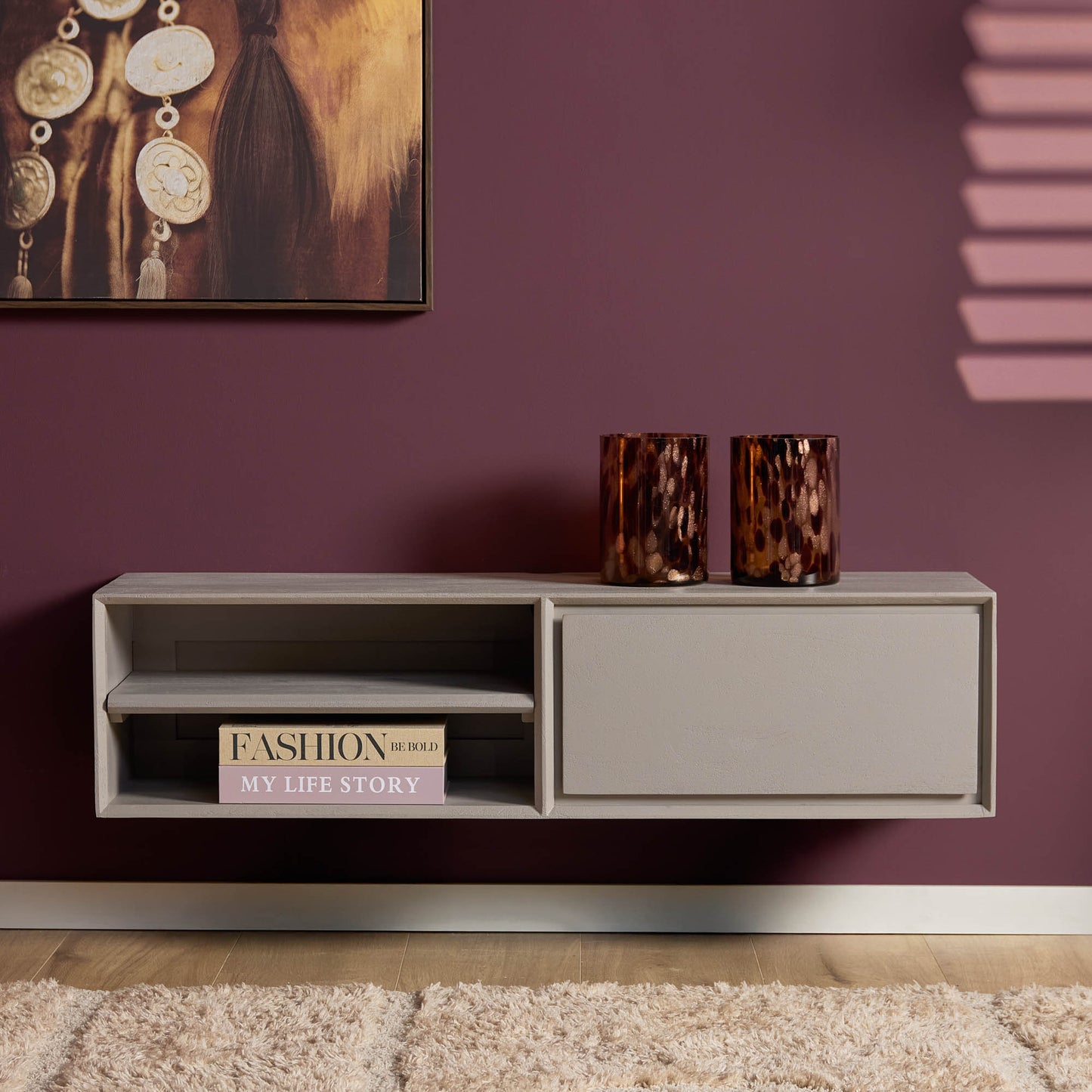 Zwevend tv-meubel Ambiance Taupe | 120 cm