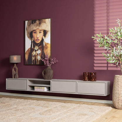 Zwevend tv-meubel Ambiance Taupe | 280 cm