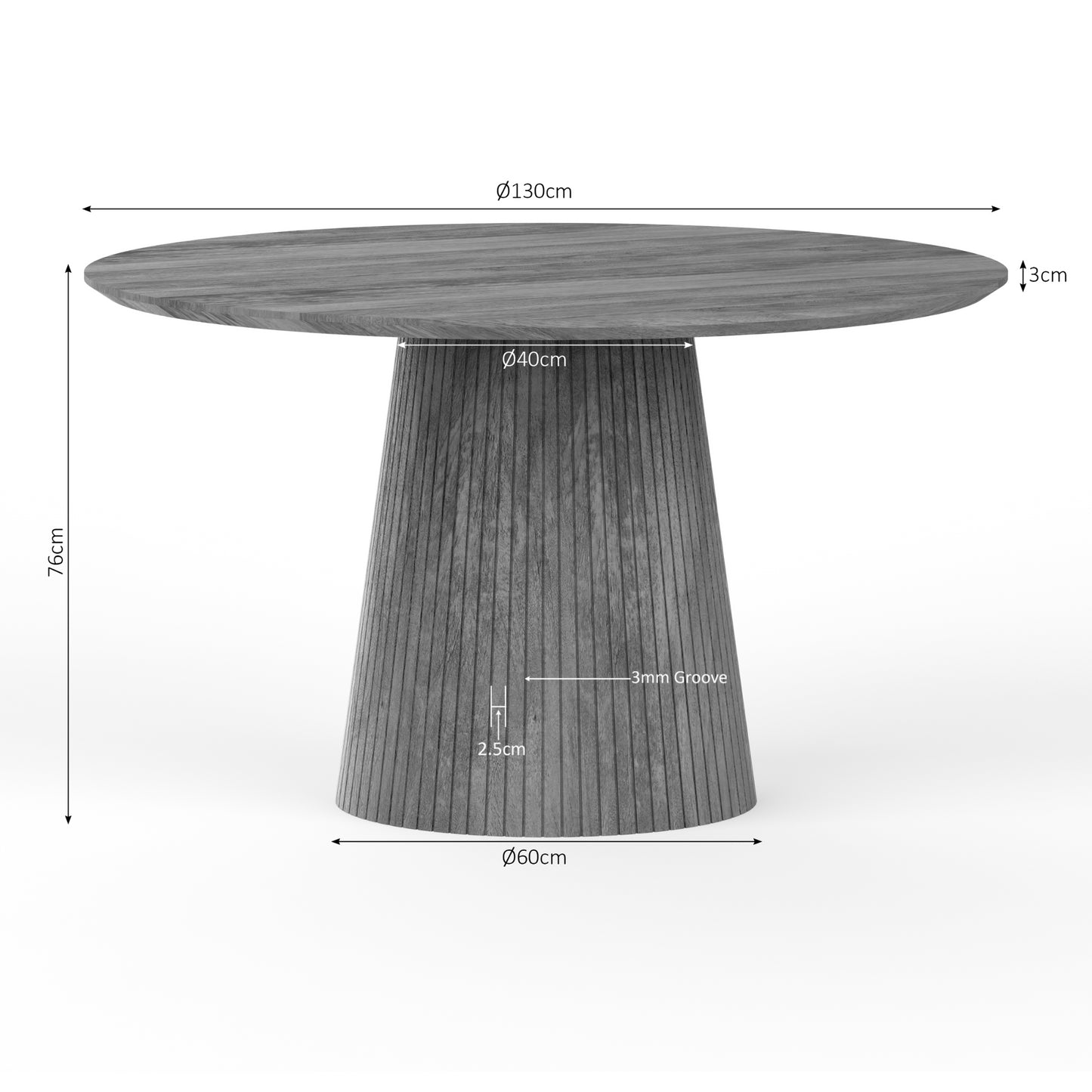 Eettafel Solana | 130 cm | Naturel