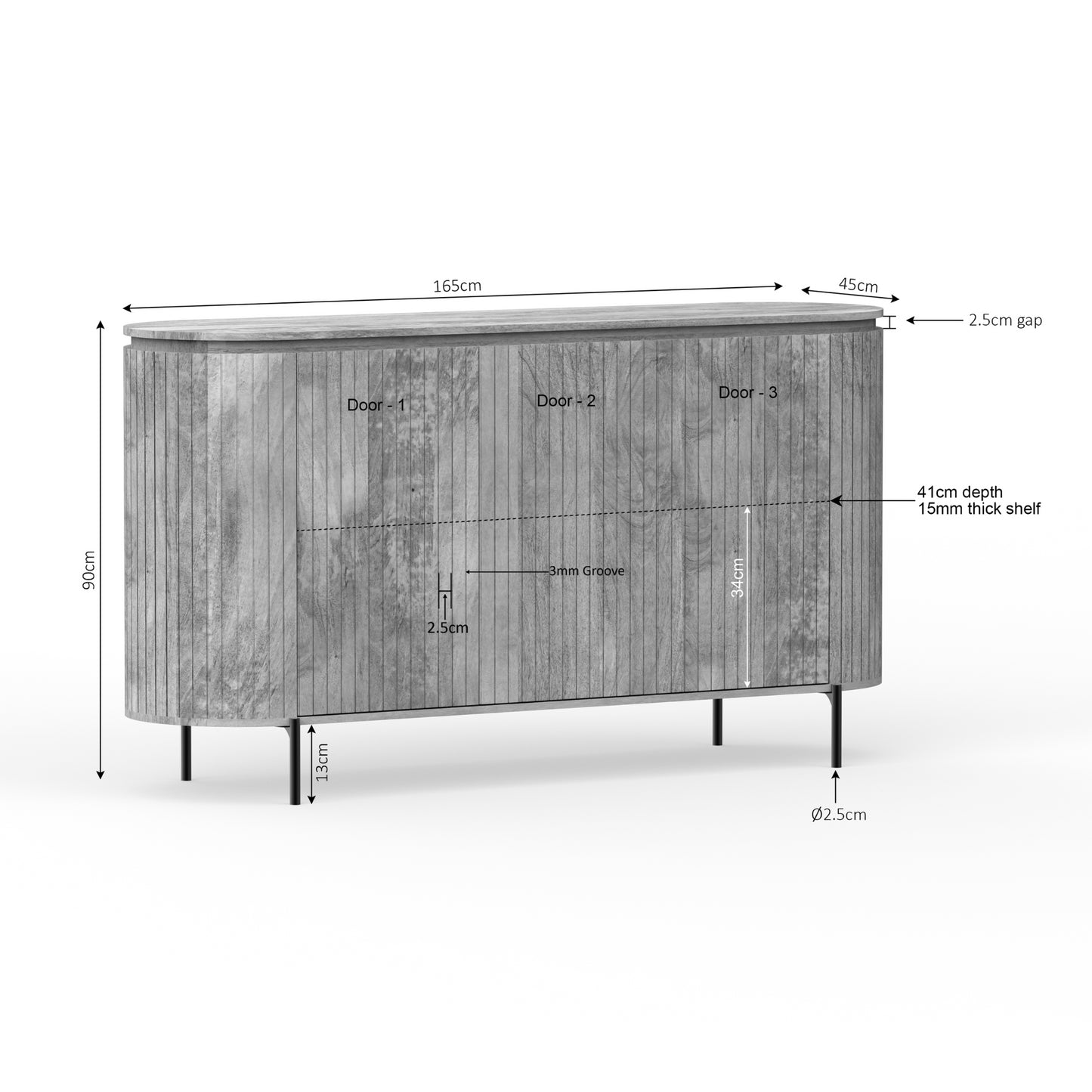 Dressoir Solana | 165 cm | Naturel