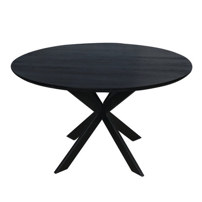 Eiken eettafel Ferris | Rond 130 cm | Zwart