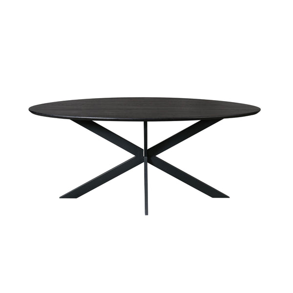 Eiken eettafel Ferris | Ovaal 180 cm | Zwart