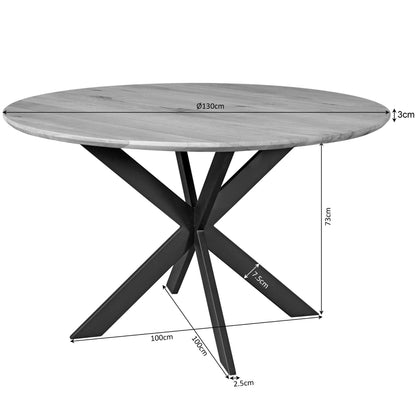 Eiken eettafel Ferris | Rond 130 cm | Bruin