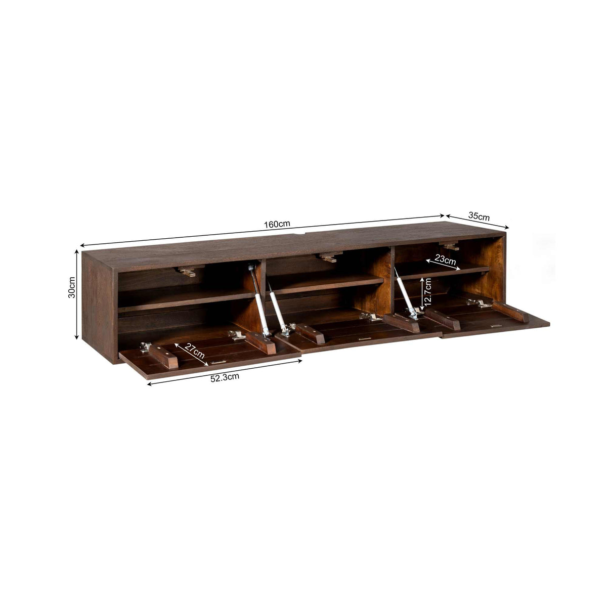 Zwevend tv-meubel Vision Brown | 160 cm