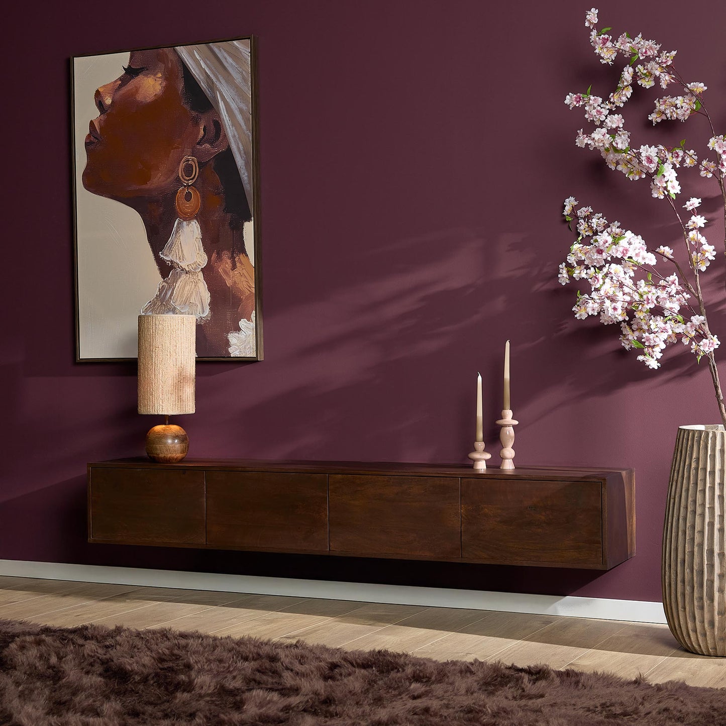 Zwevend tv-meubel Vision Brown | 200 cm