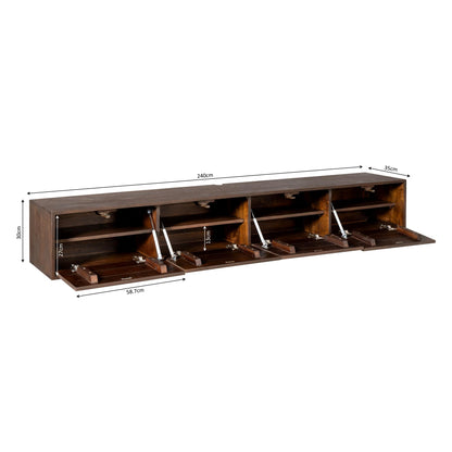 Zwevend tv-meubel Vision Brown | 240 cm