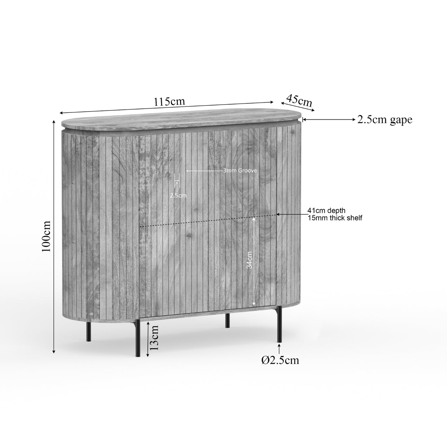 Kast Solana | 115 cm | Taupe