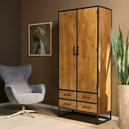 Kast Denver | Mangohout en staal | 90 cm