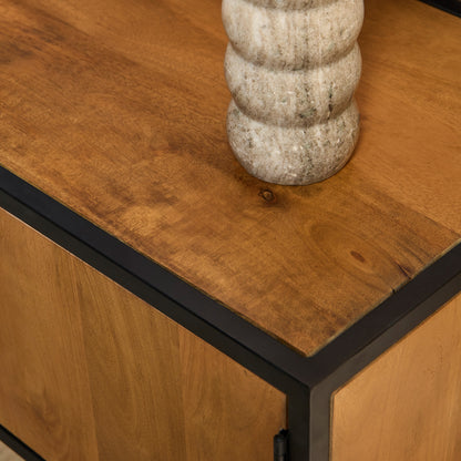 Tv-meubel Denver | Mangohout en staal | 145 cm