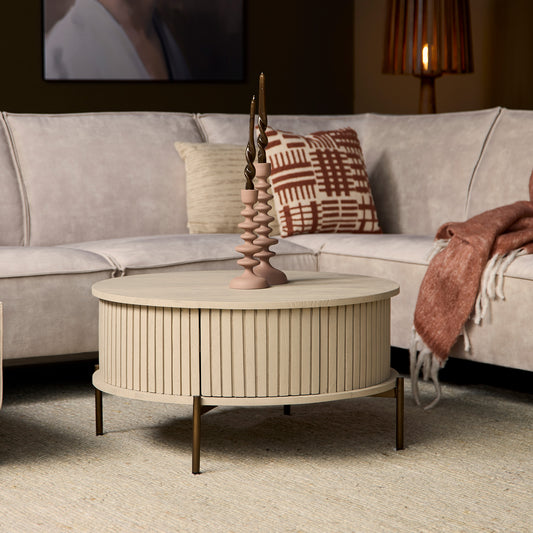 Salontafel Madison Zand | 80 cm | Rond