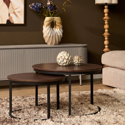 Salontafel Otik Walnoot Eiken | 70 cm | set van 2