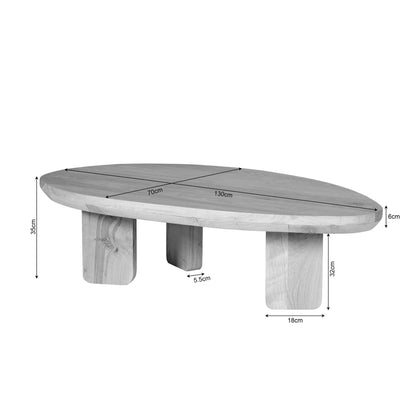 Salontafel Zillah | 130 cm | Naturel Eiken