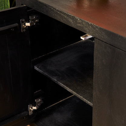 Dressoir Brussel Zwart 4 deuren | 200 cm