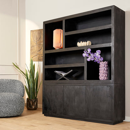 Brussels Black XL Shelving Unit | 160 cm
