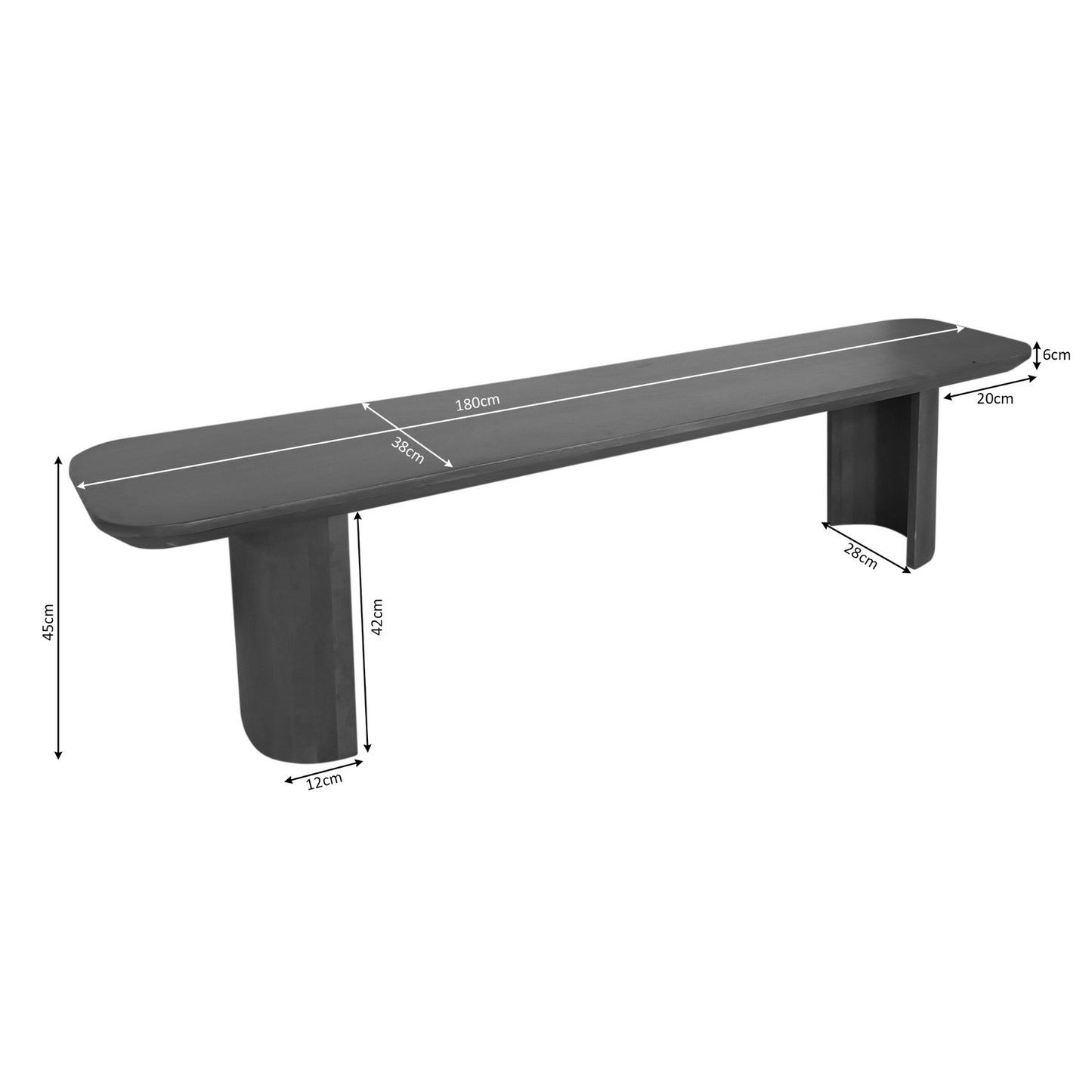 Eetkamerbank Maré Bruin | 180 cm