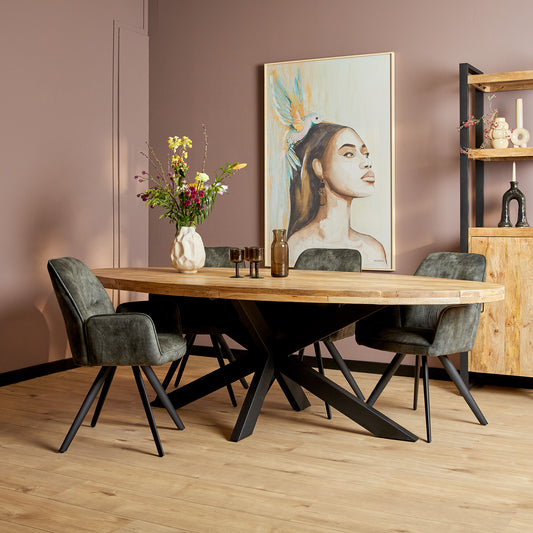 Eettafel Denver | Ovaal | Mangohout | 300 cm