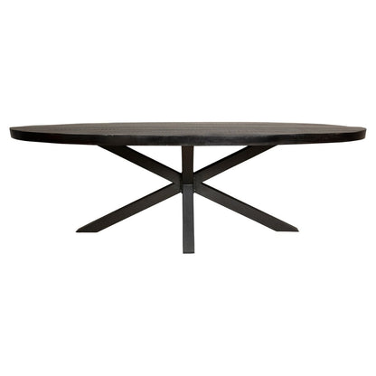 Eettafel Denver Zwart | Ovaal | 180 cm