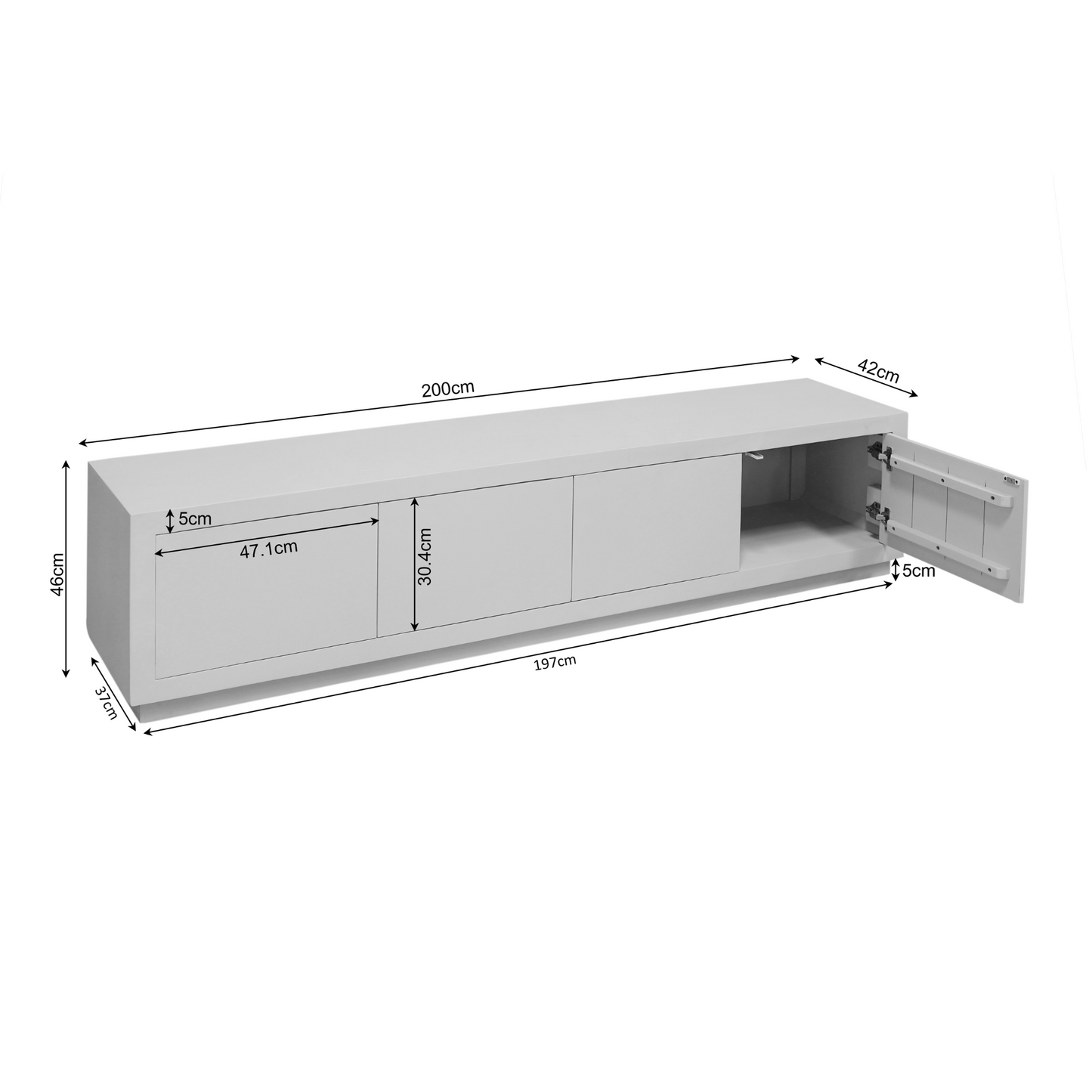 Tv-meubel Brussel Bruin | 200 cm