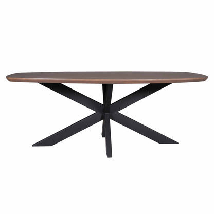 Eettafel Madison Walnoot | 280 cm | Deens Ovaal | Poot Zwart