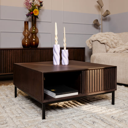 Salontafel Madison Bruin | 80 cm | Vierkant