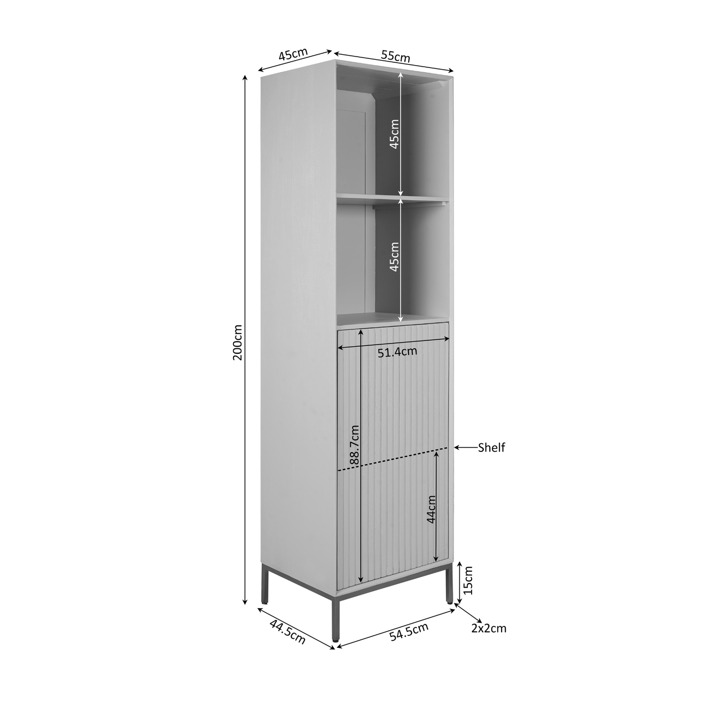 Boekenkast Madison Bruin | 55 cm
